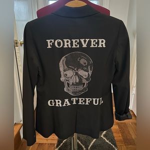 Hipchik Couture black "forever grateful" skull blazer